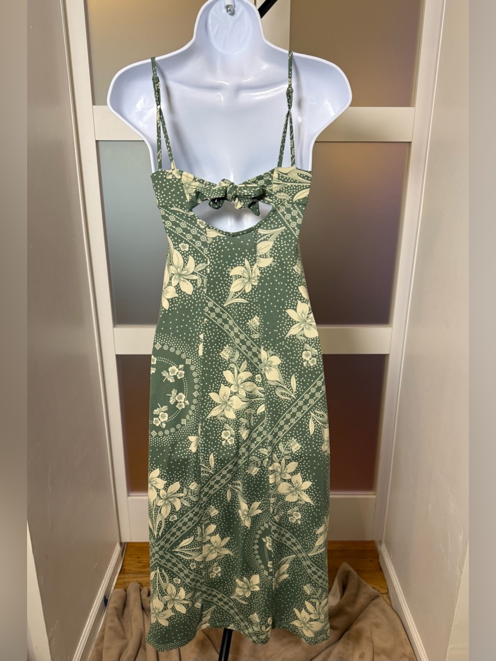 Urban Outfitters Boho Green Floral Slip Midi Dress, XS - Picture 6 of 12
